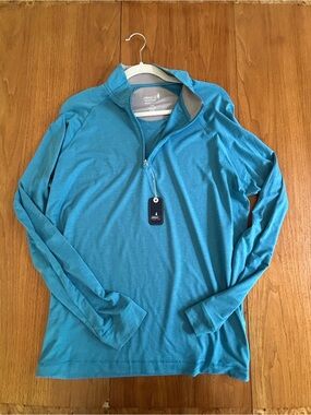 johnnie-O Teal Performance Shirt with Gray Interior Panel